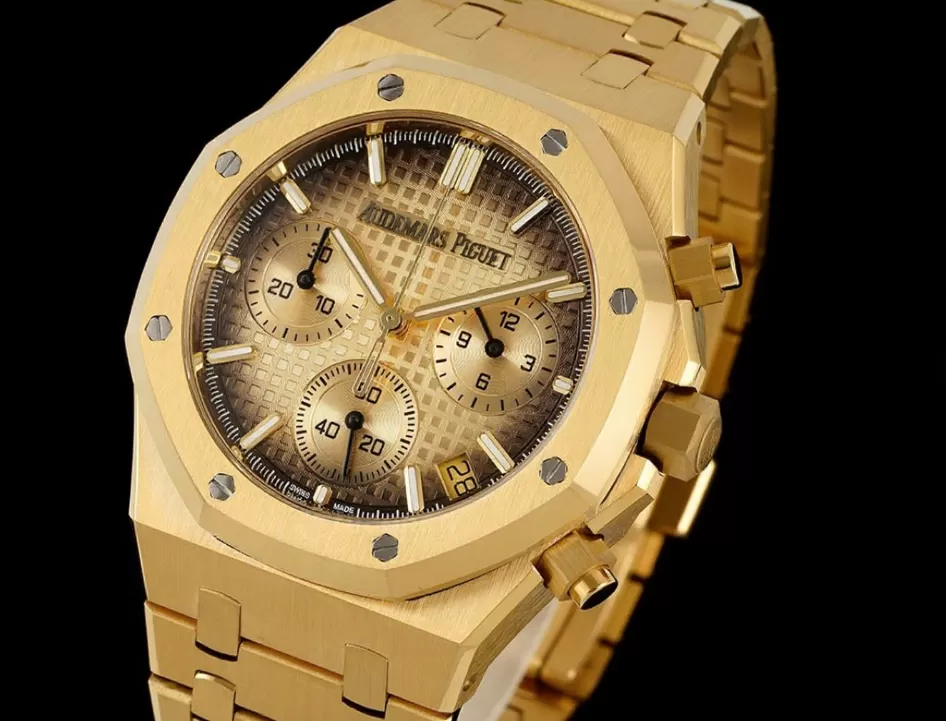 Royal Oak Chrono 26240BA 41mm YG / YG Gold Dial APS SH4401 Super Clone