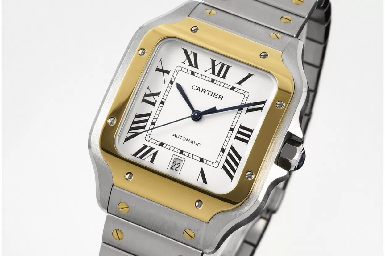Cartier ?C Santos De Cartier 2018 Mens XL 40mm YG / SS Wht BVF MY9019
