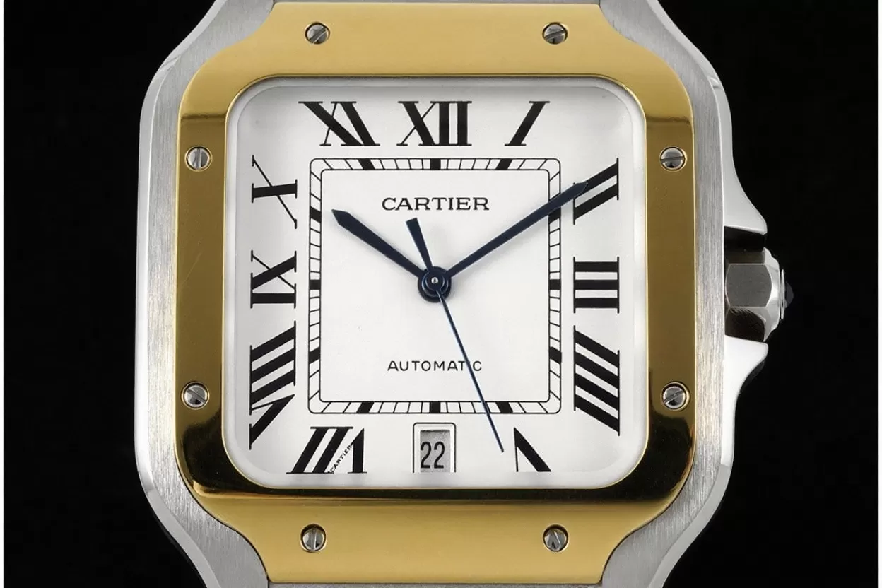 Cartier ?C Santos De Cartier 2018 Mens XL 40mm YG / SS Wht BVF MY9019 - Image 2