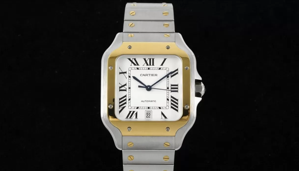 Cartier ?C Santos De Cartier 2018 Mens XL 40mm YG / SS Wht BVF MY9019 - Image 3