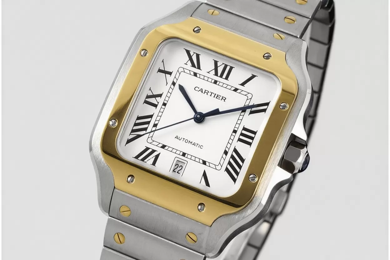 Cartier ?C Santos De Cartier 2018 Mens XL 40mm YG / SS Wht BVF MY9019 - Image 4
