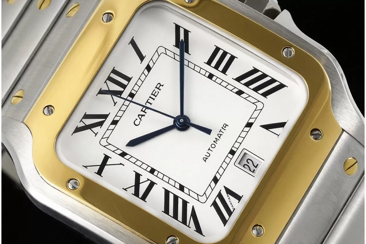 Cartier ?C Santos De Cartier 2018 Mens XL 40mm YG / SS Wht BVF MY9019 - Image 5