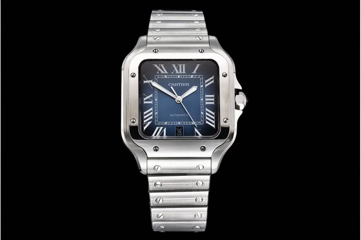Cartier ?C Santos De Cartier 40mm Mens XL SS / SS Blue 3KF MY9015 - Image 4