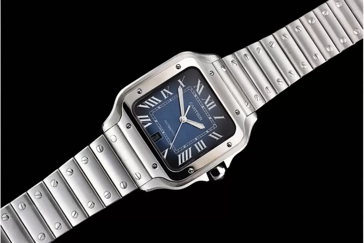 Cartier ?C Santos De Cartier 40mm Mens XL SS / SS Blue 3KF MY9015 - Image 6
