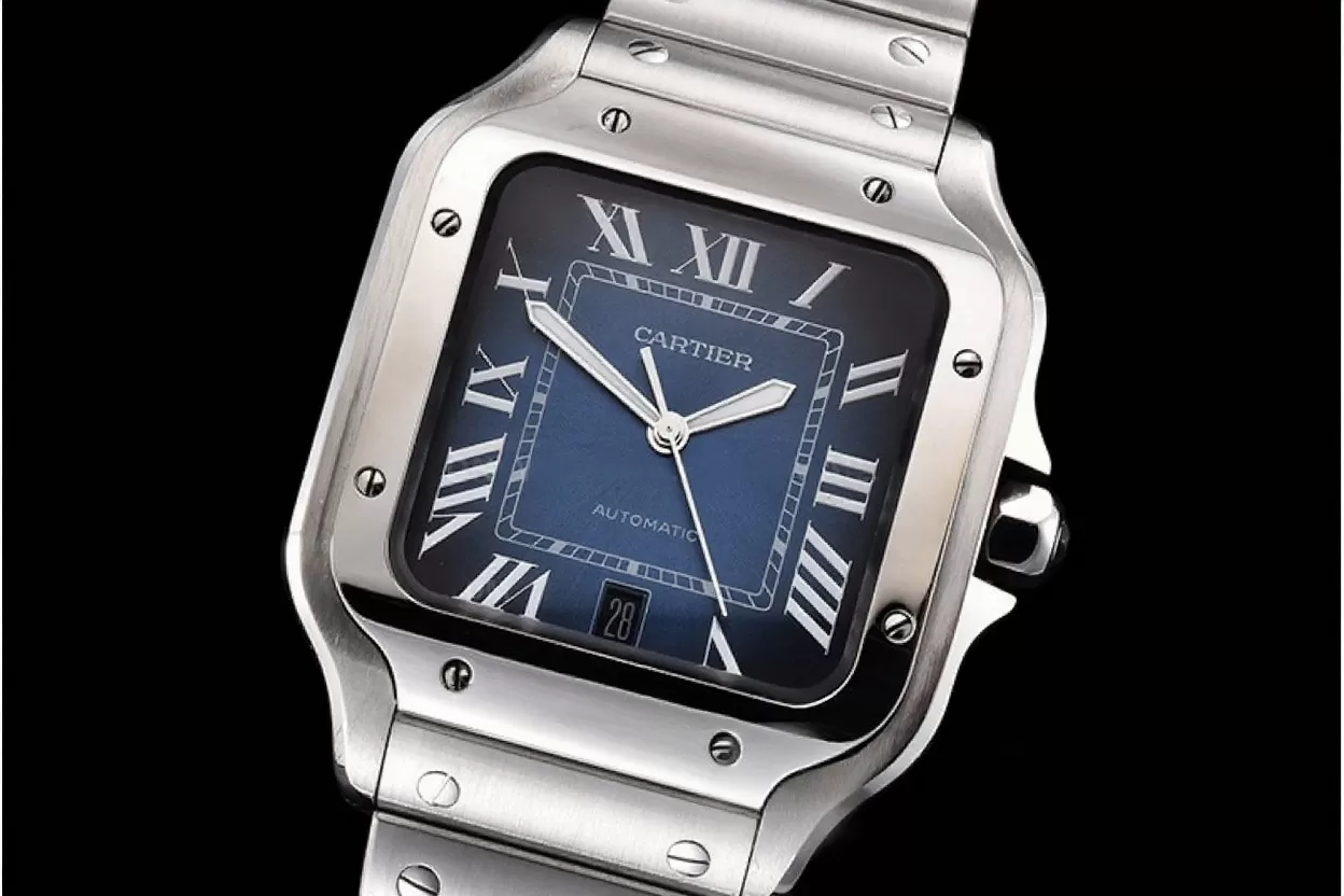 Cartier ?C Santos De Cartier 40mm Mens XL SS / SS Blue 3KF MY9015 - Image 9