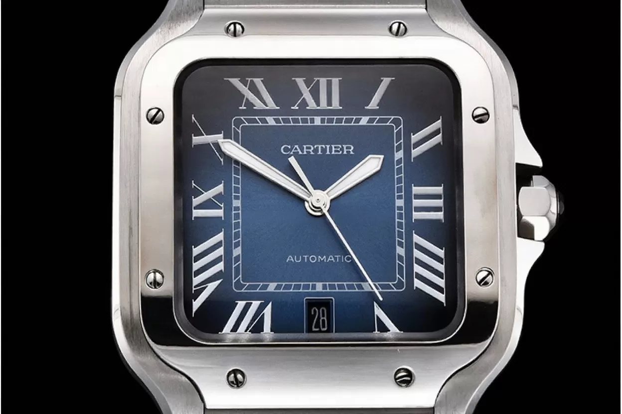 Cartier ?C Santos De Cartier 40mm Mens XL SS / SS Blue 3KF MY9015 - Image 11