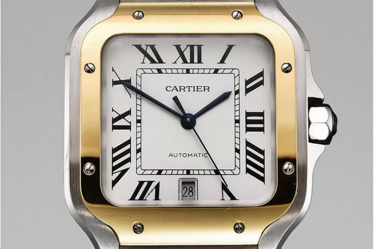 Cartier ?C Santos De Cartier Mens XL YG / SS White 3KF MY9015 - Image 2