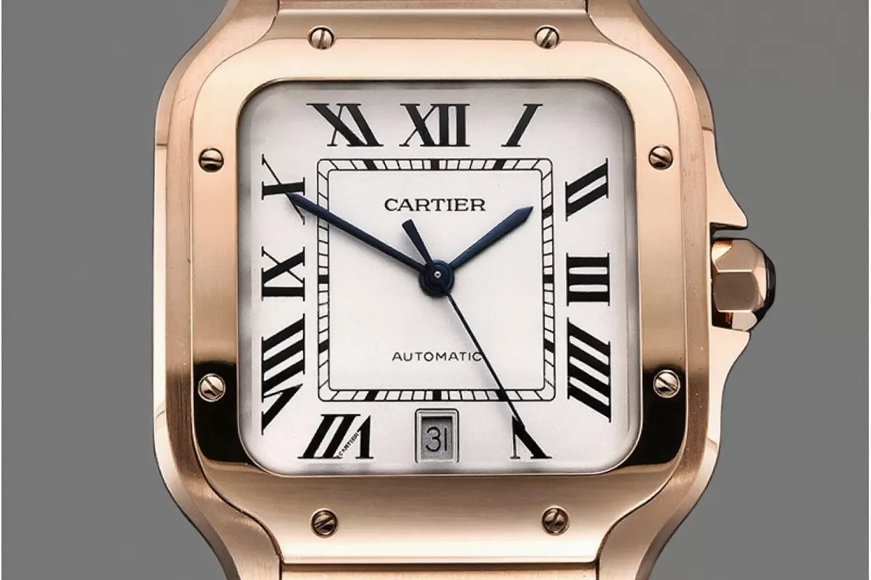 Cartier ?C Santos De Cartier Mens XL RG / RG White 3KF MY9015 - Image 6