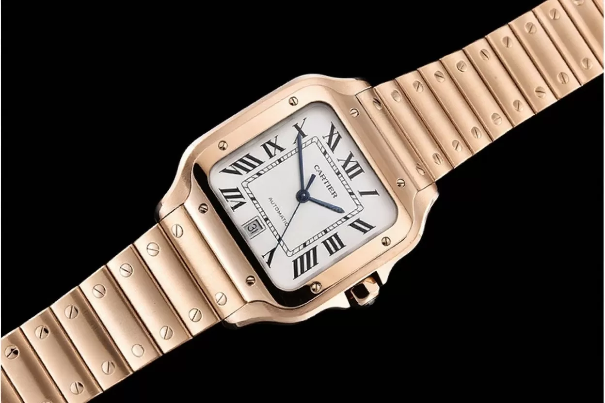 Cartier ?C Santos De Cartier Mens XL RG / RG White 3KF MY9015 - Image 7