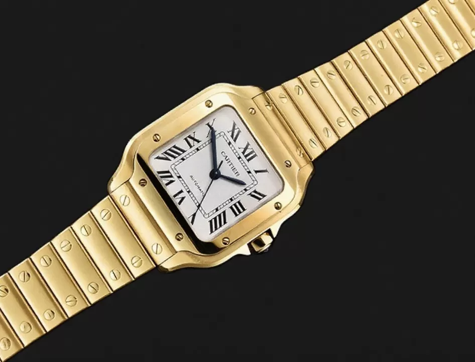 Cartier ?C Santos De Cartier 35mm Mens YG / YG White 3KF MY9015 - Image 9