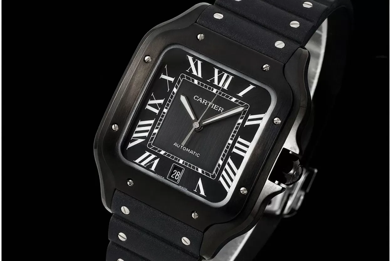 Santos De Cartier Mens XL 40mm PVD / RU Black Dial BVF MY9019