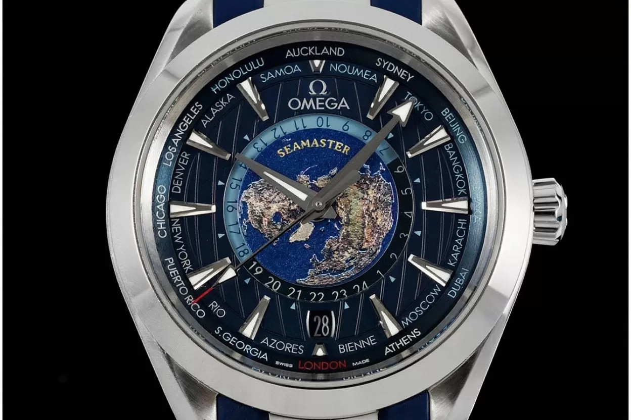 Aqua Terra 150M 43mm Worldtimer SS / RU Dark Blue Dial VSF A8938 - Image 2