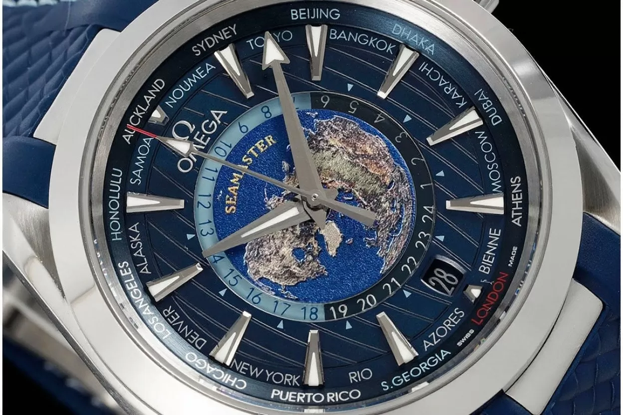 Aqua Terra 150M 43mm Worldtimer SS / RU Dark Blue Dial VSF A8938 - Image 3