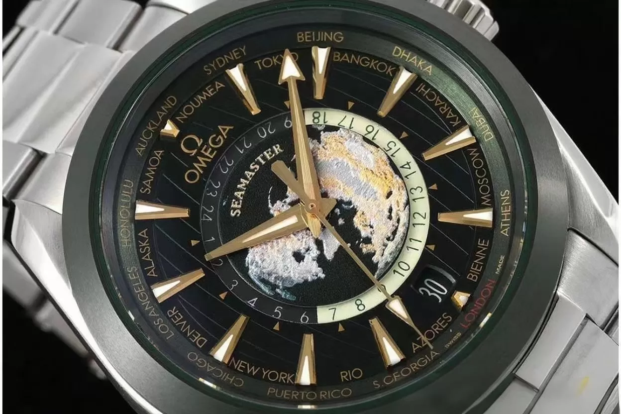 Aqua Terra 150M 43mm Worldtimer SS / SS Green Dial VSF A8938 - Image 3