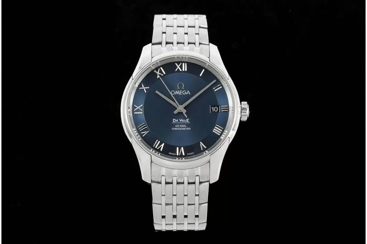 De Ville Mens Co ?C Axial 41mm SS / SS Blue / Roman VSF A8500 - Image 2