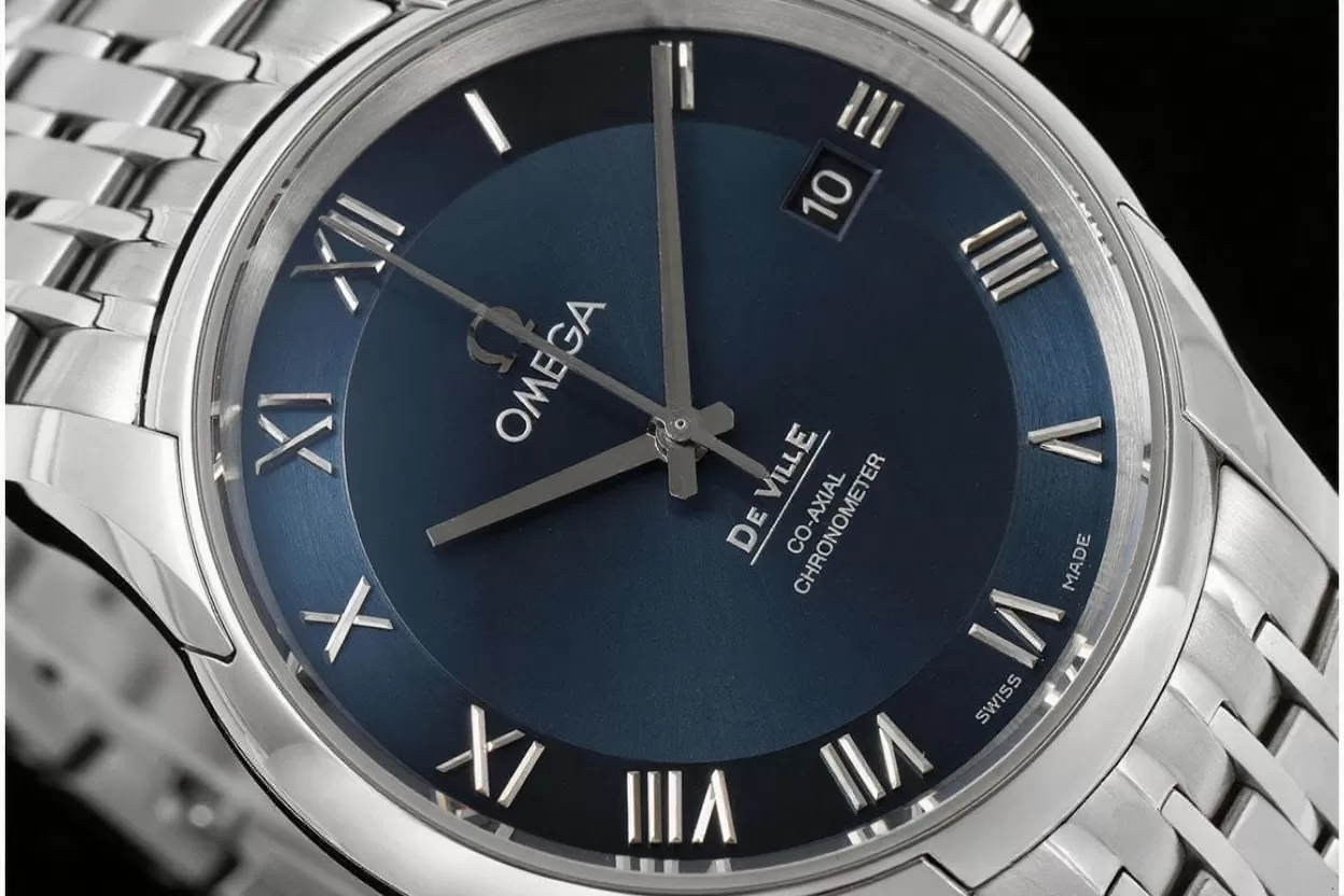 De Ville Mens Co ?C Axial 41mm SS / SS Blue / Roman VSF A8500 - Image 4