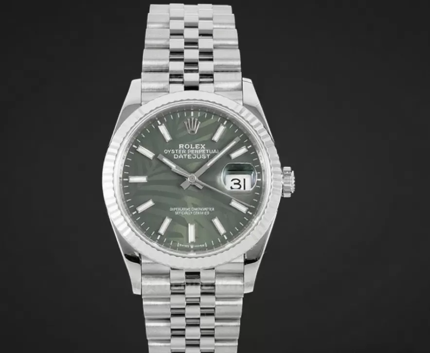 Datejust 126234 36mm Jub SS / SS Palm Motif Green / Stk VSF DD3235