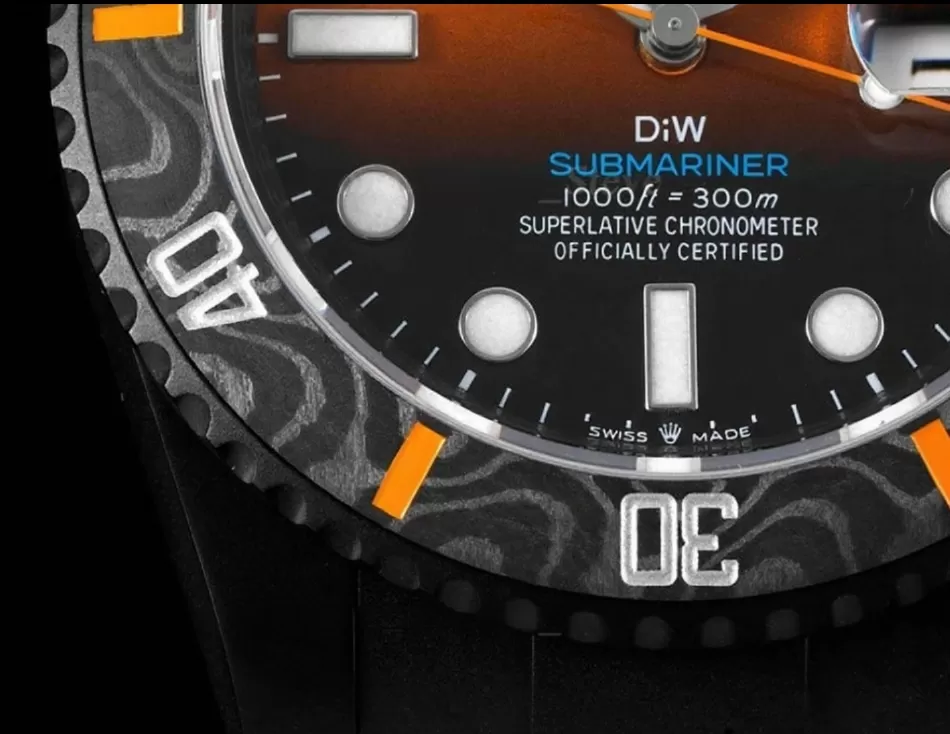 Submariner DIW 40mm 904L DLC / DLC Org / Blk Dial VSF VS3135 - Image 6