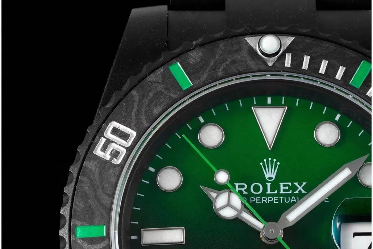Submariner DIW 40mm 904L DLC / DLC Grn / Blk Dial VSF VS3135 - Image 4