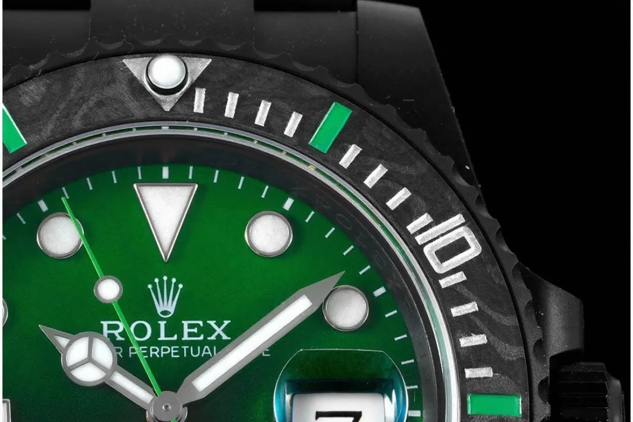 Submariner DIW 40mm 904L DLC / DLC Grn / Blk Dial VSF VS3135 - Image 5