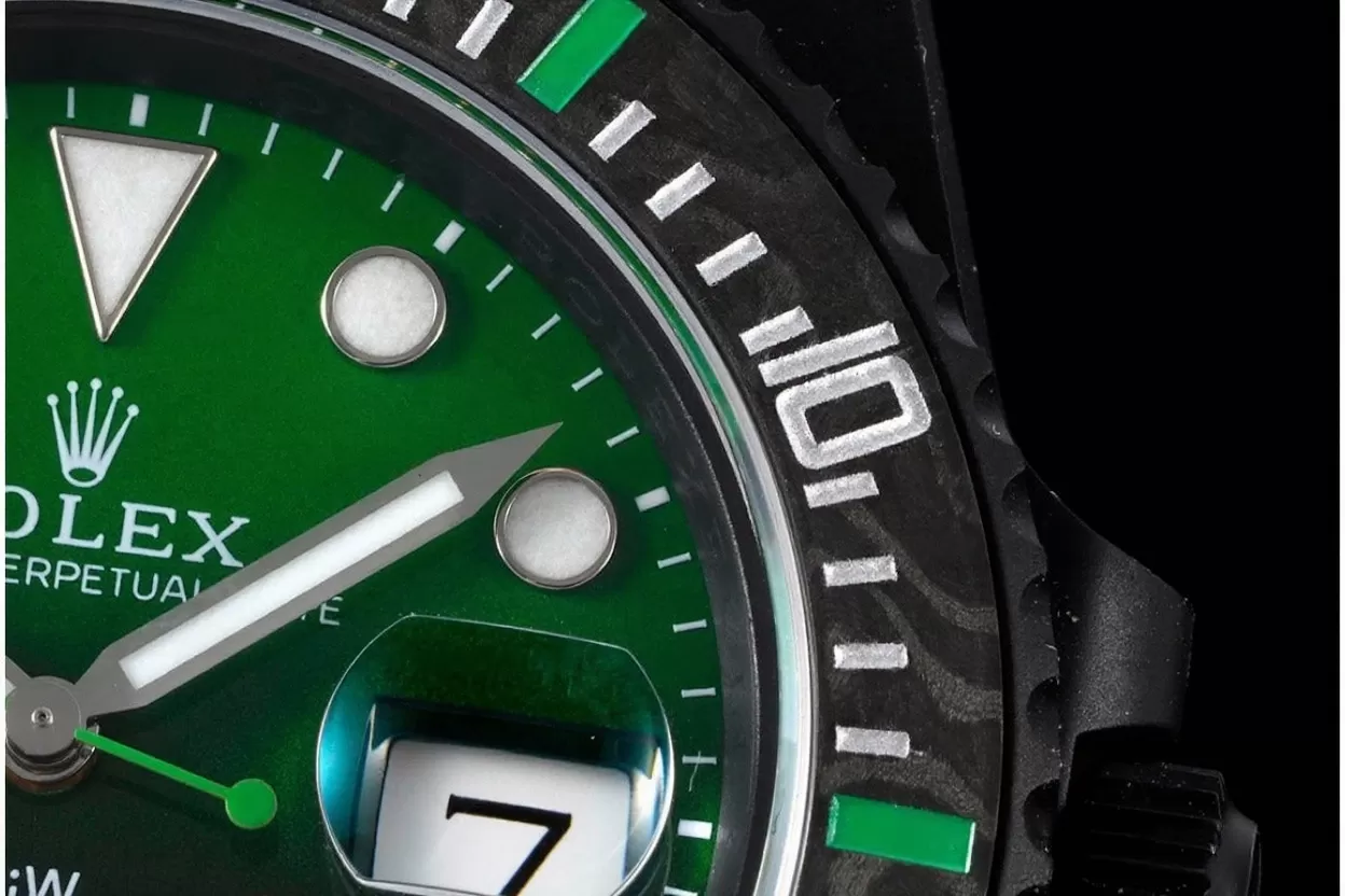 Submariner DIW 40mm 904L DLC / DLC Grn / Blk Dial VSF VS3135 - Image 7