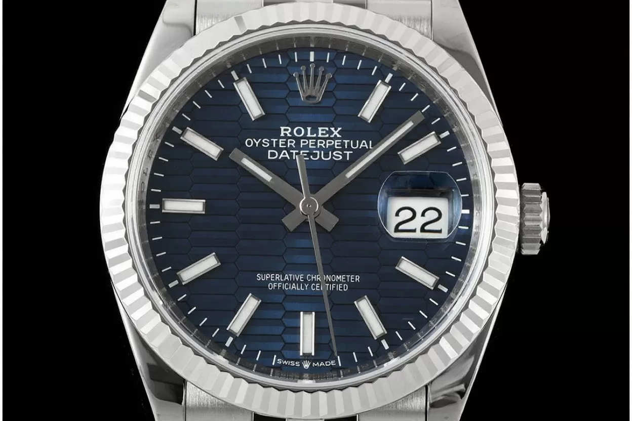Datejust 126234 36mm Jub SS / SS Blue Textured / Stk VSF DD3235 - Image 2
