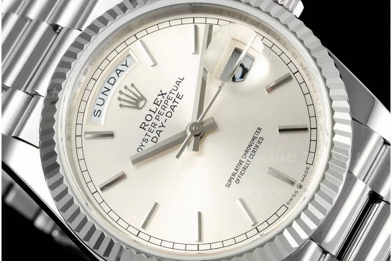DayDate 128239 36mm SS / SS Silver / Stk QF V3 VR3255(Gain Weight) - Image 3