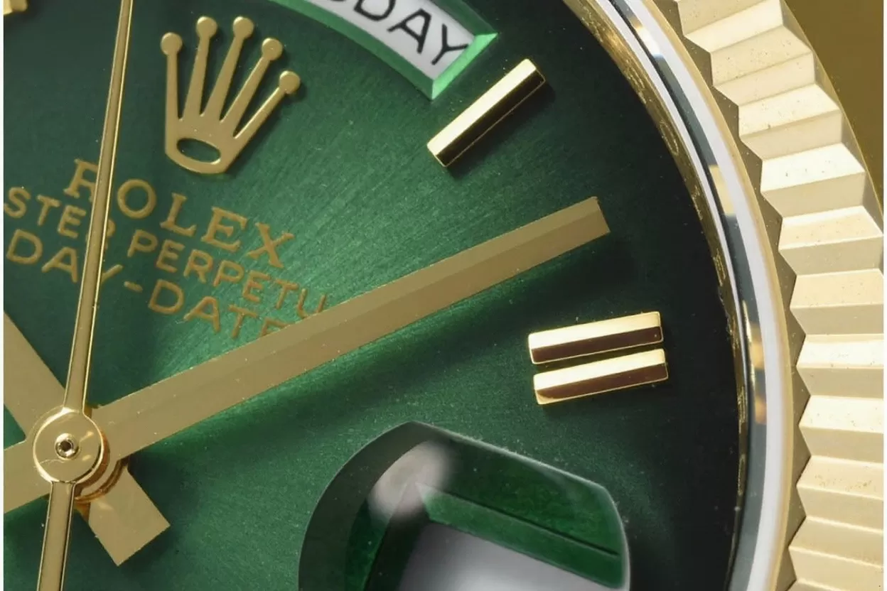 DayDate 128238 36mm YG / YG Green / Rmn QF V3 VR3255(Gain Weight) - Image 6