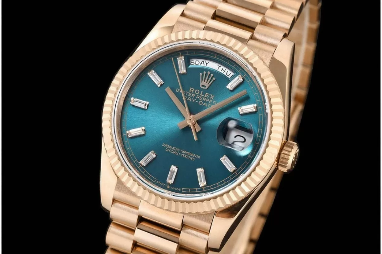 DayDate 128235 36mm RG / RG Blue / Dia QF V3 VR3255(Gain Weight)