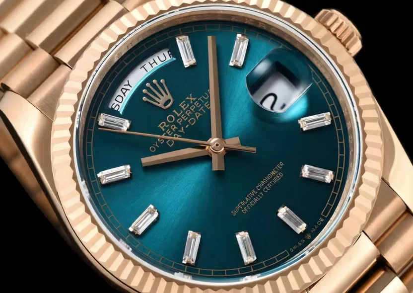 DayDate 128235 36mm RG / RG Blue / Dia QF V3 VR3255(Gain Weight) - Image 3