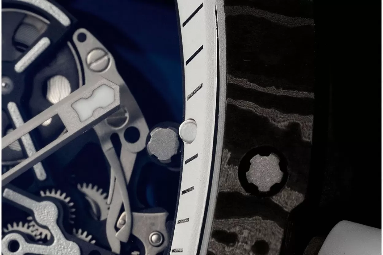 RM055 NTPT / RU White Rehaut on White Rubber Strap ZF RMUL2 Super Clone - Image 4