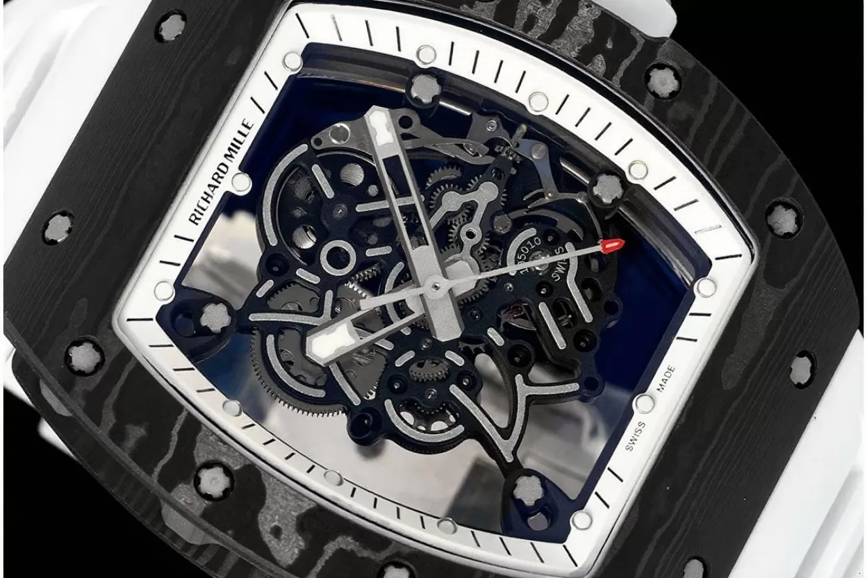 RM055 NTPT / RU White Rehaut on White Rubber Strap ZF RMUL2 Super Clone - Image 3