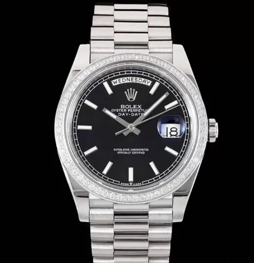 DayDate 228349 40mm Pres SS / SS Black / Stk GSF A3255 (Tungsten Heavy Version)
