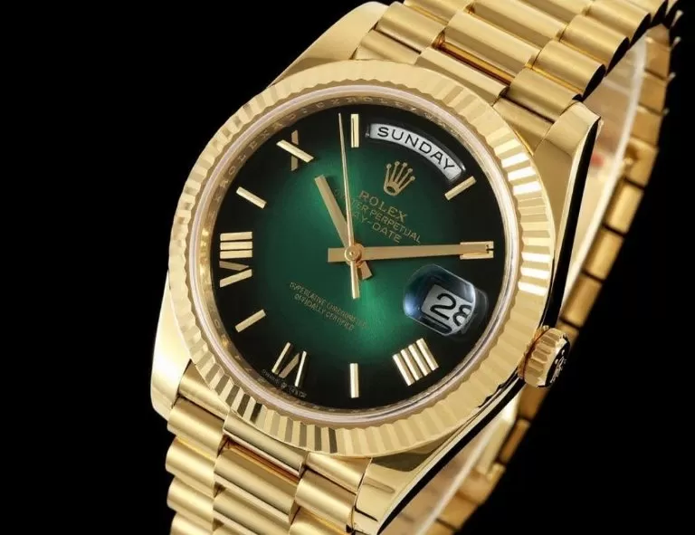 DayDate 228238 40mm YG / YG Ombre Green / Rmn RCF VR3255 (Gain Weight)
