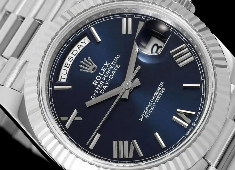 DayDate 228239 40mm SS / SS Blue / Rmn QF V8 SH3255 (Gain Weight) - Image 3
