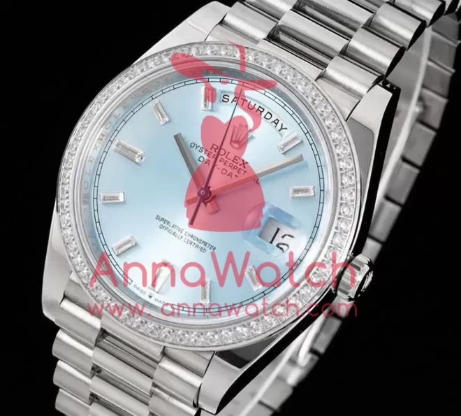 DayDate 228349 40mm Pres SS / SS Ice Blue / Dia GSF A3255 (Tungsten Heavy Version)