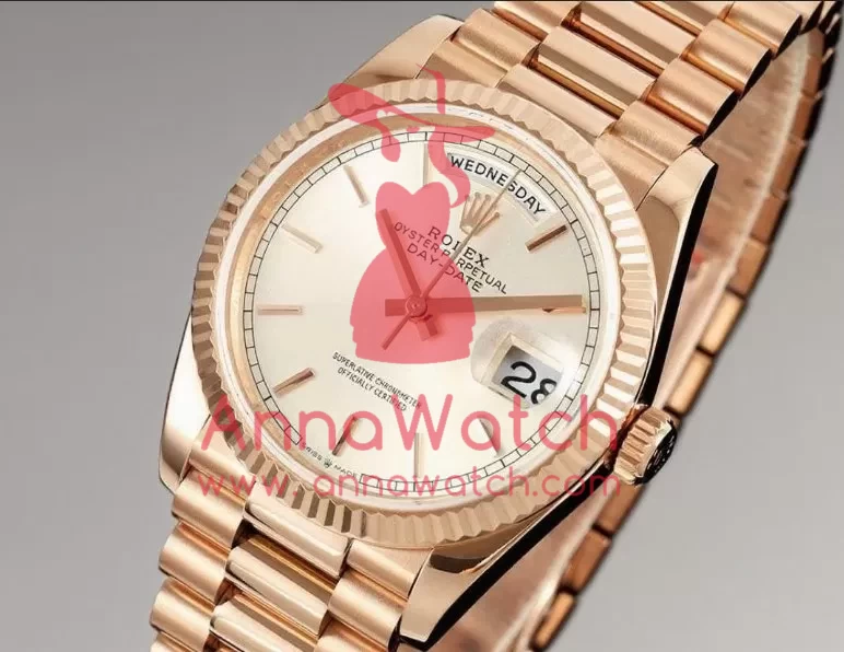 DayDate 128235 36mm RG / RG Silver / Stk QF V3 VR3255(Gain Weight)