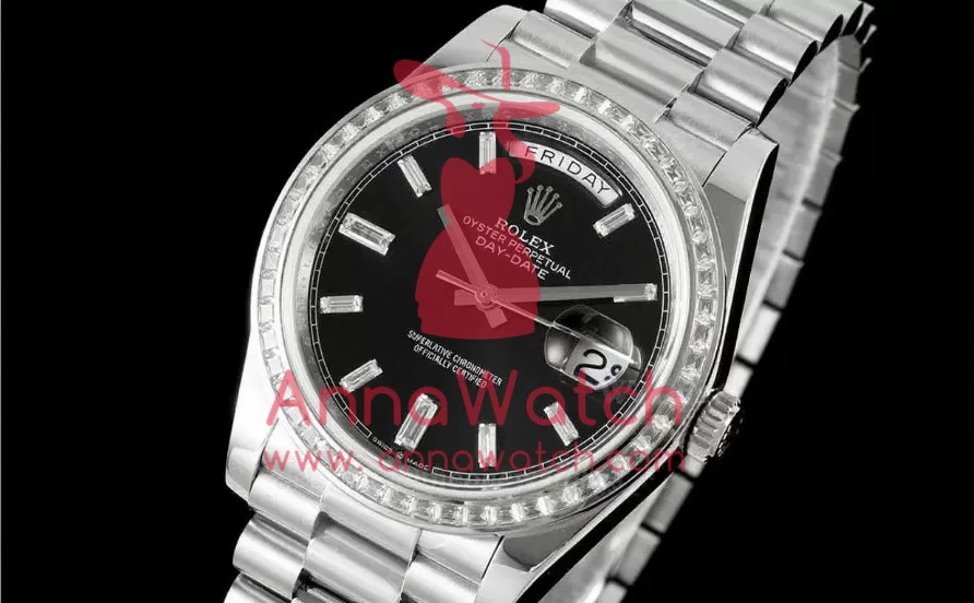 DayDate 228349 40mm Dia SS / SS Black / Dia QF V5 A2836(Gain Weight)