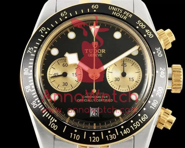 Black Bay Chrono 41mm Jub SS / YG Black / Gold Dial BLSF A7750