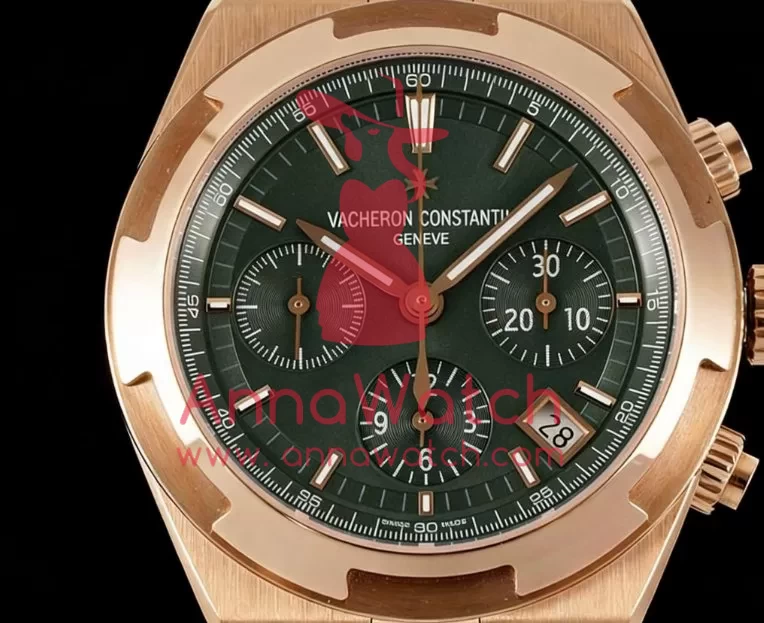 Overseas 5520V 41mm RG / RG Green Dial 8F A7750 Mod - Image 4