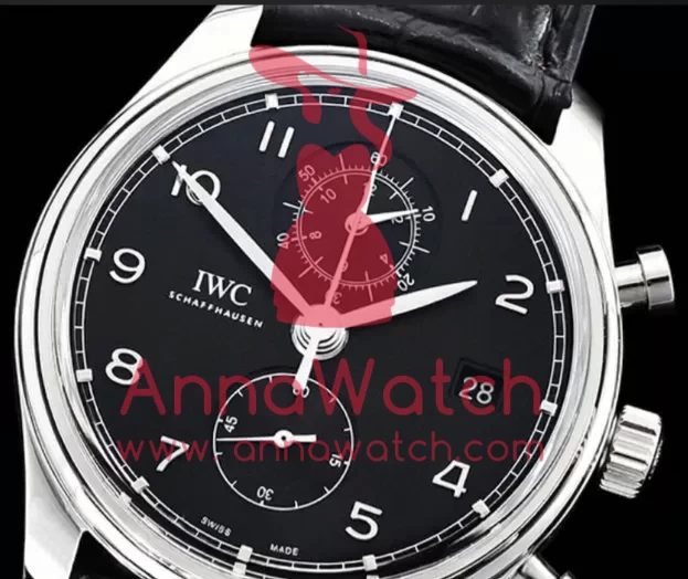 IWC ?C Portugieser Chronograph Classic SS / LE Black YLF A7750 - Image 4